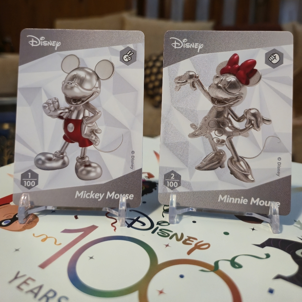 Mickey & Minnie Mouse Disney 100 Card Pair - Rare Worldwide Edition!